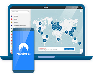 NordVPN user interface